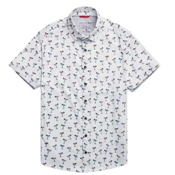 Stone Rose Margarita Graphic Print Short Sleeve Button Up Shirt SZ XL TG Polo - Picture 2 of 16